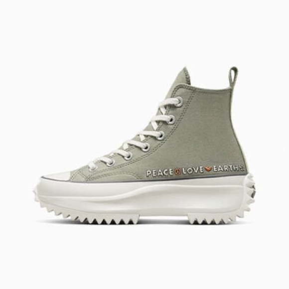 CONVERSE Run Star Hike Platform Floral Embroidery Lgt Field Surplus/Egret W11.5 - Picture 2 of 10